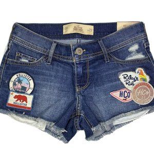 Hollister Short-Short Womens Patchwork Raw Hem Cut